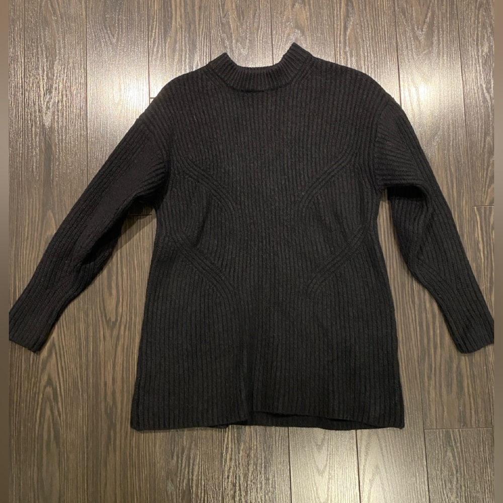 Merino Wool Wilfred Black Knit Sweater - size small
